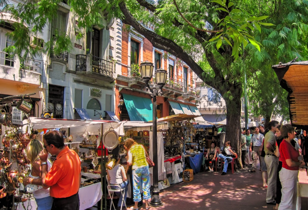 Wander through the Sunday market of San Telmo in Buenos Aires